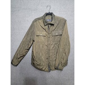 Rainforest Olive Green Quilted Snap Front Collared Jacket Mens Md Fireside Ready